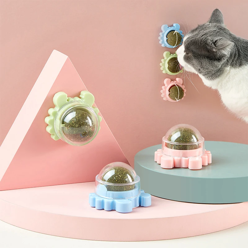 

Pet Crab Catnip Spinning Ball Edible Catnip Ball Safety Healthy Cat Mint Cats Home Chasing Game Toy Products Clean Teeth