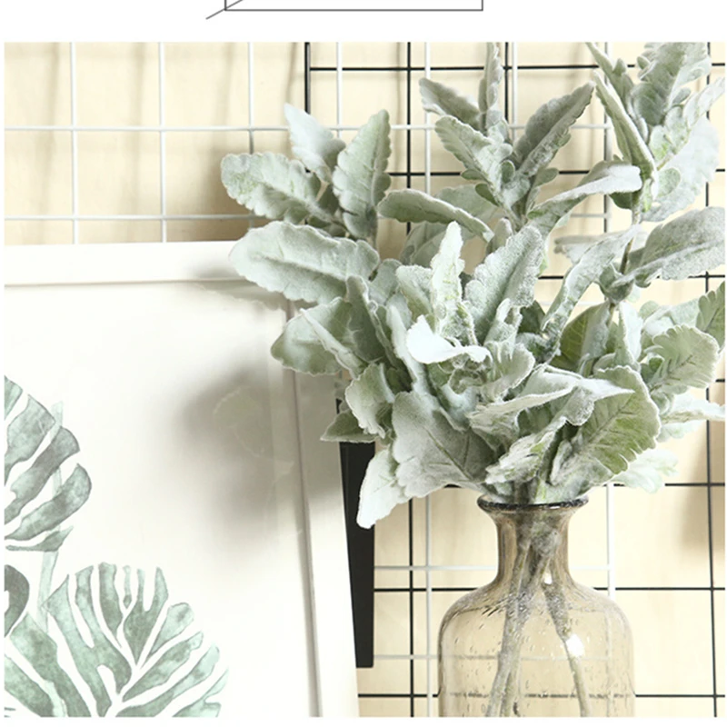 Искусственные растения флокирующие senecio cineraria листья ветки сделай сам домашний