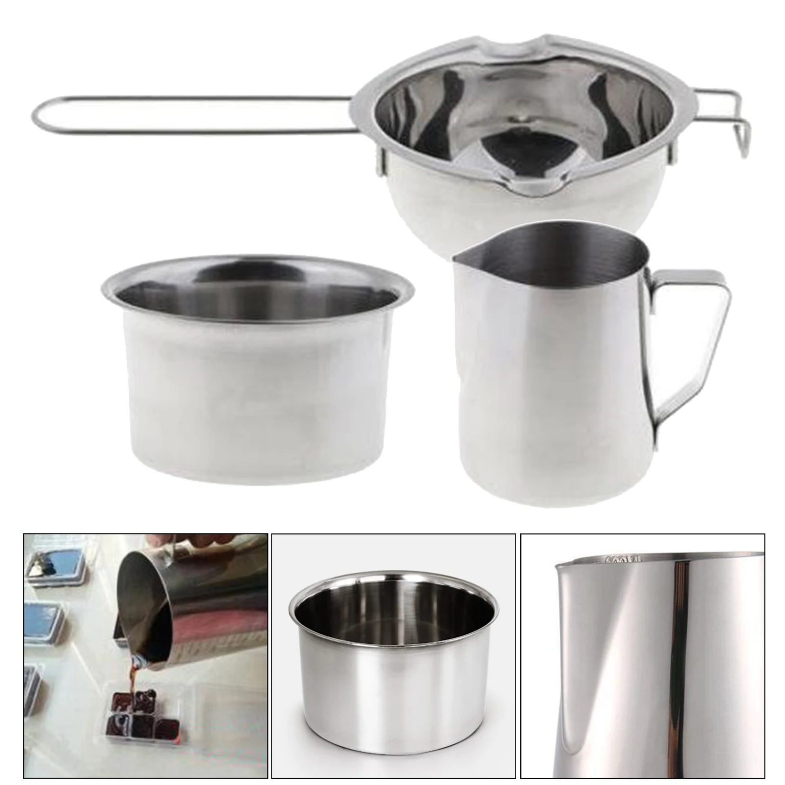 

3x Wax Candle Kit Melting Pot Pitcher for DIY Soap Making Resin Casting Tools