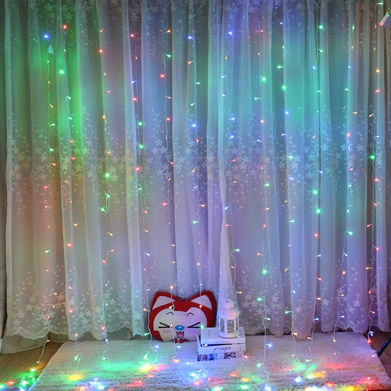 Светодиодный светильник s оконный занавес сказочный светодиодный Рождественский для свадьбы домашние