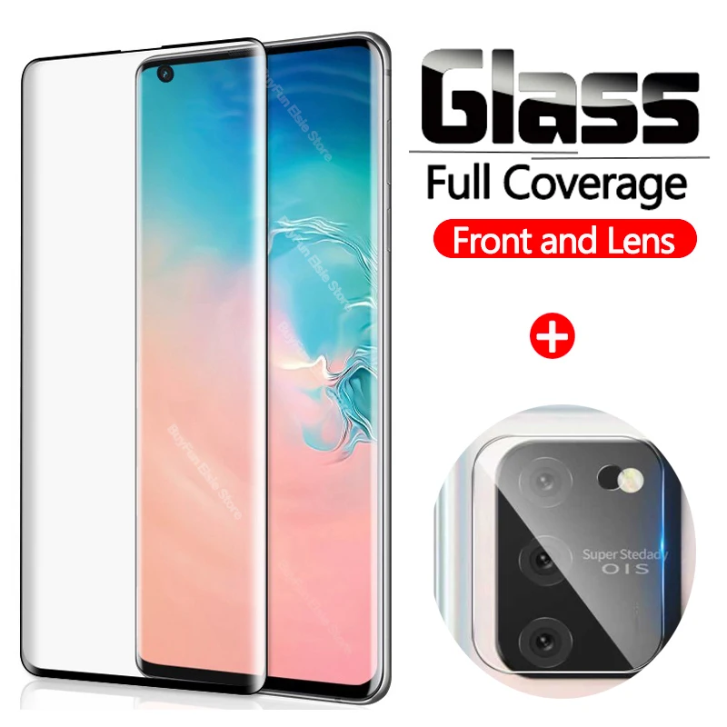 2 в 1 закаленное стекло для Samsung Galaxy S10 Lite S10Lite защита экрана Samsun S 10 Light G770DF 6 7