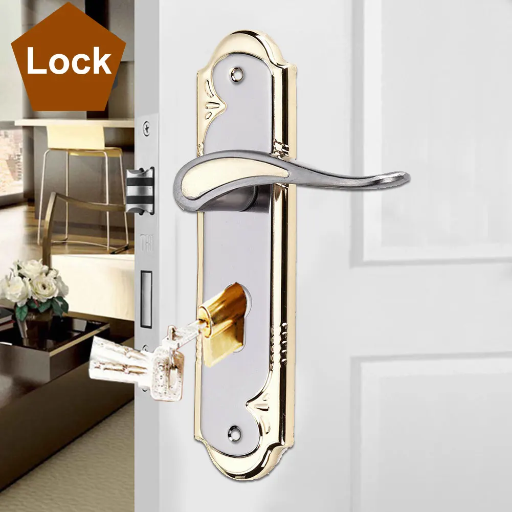 Durable Hardware Mortise Front Back Rust Proof Home Lever Latch Privacy With Handle Door Lock Set Aluminum Alloy Bedroom |