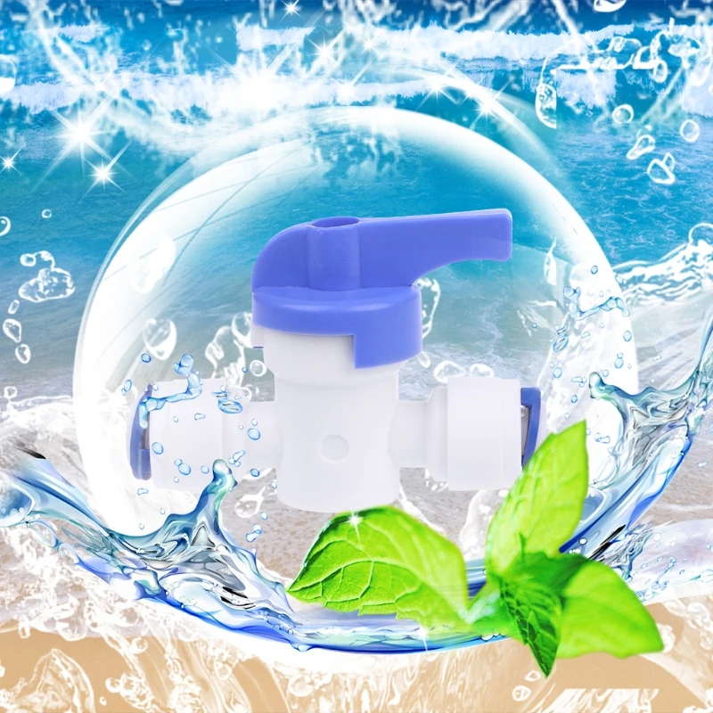 

RO Water Reverse Osmosis 1/4'' Inline New Ball Valve Quick Connect Shut off H05F