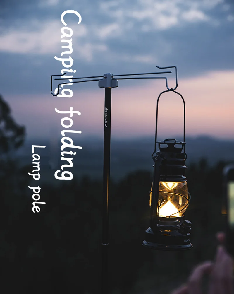 Camping Folding Light Stand Shrink Outdoor Lantern Height Adjustable Standing Ultralight Aluminum Hanger | Спорт и развлечения