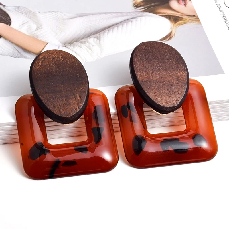 Женские акриловые серьги-подвески геометрический дизайн бижутерия модные