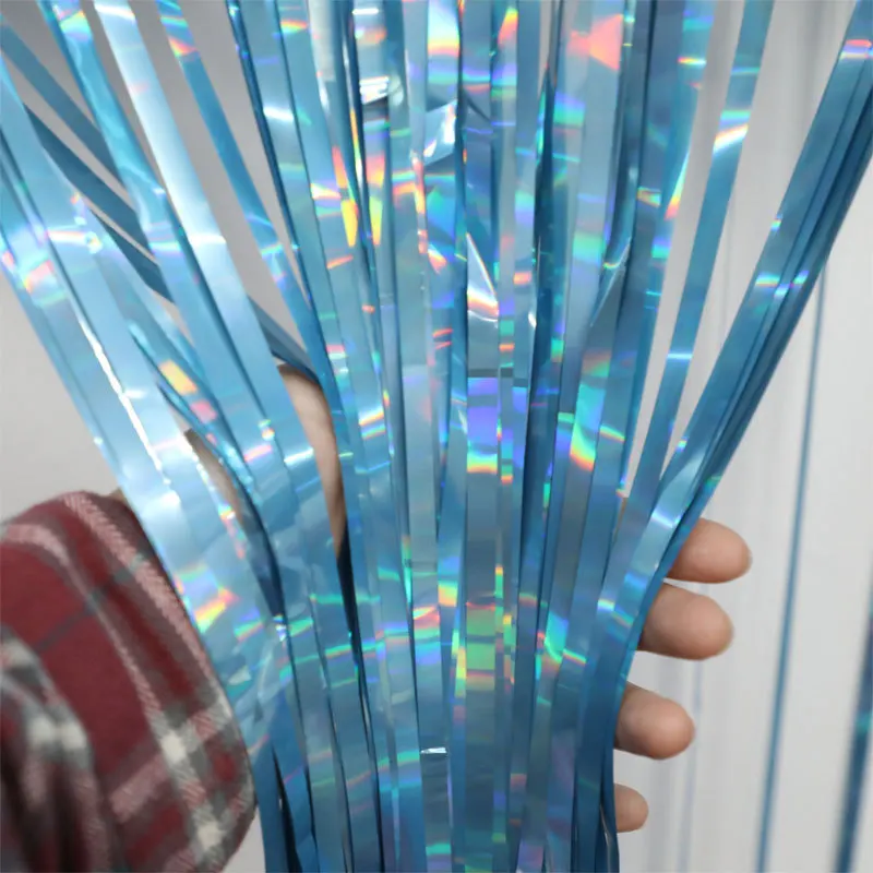 1x2 м металлические блестки из фольги бахрома Блестящий дождь занавес День