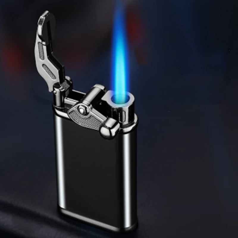 

Jet Windproof Lighter Security Lock Straight Flame Refillable Gas Window For Cigar BBQ Kitchen Cooking Gadgets For Men