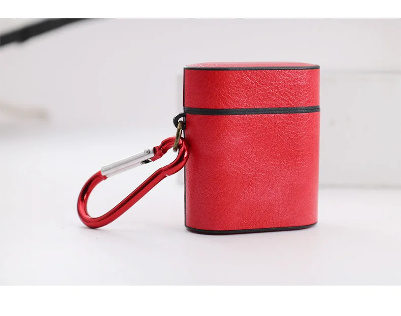Роскошный кожаный чехол для наушников Apple Airpods PU+ PC чехол s Для Airpods Case коробка для наушников кожаный защитный чехол s кожа Прямая поставка - Цвет: Красный