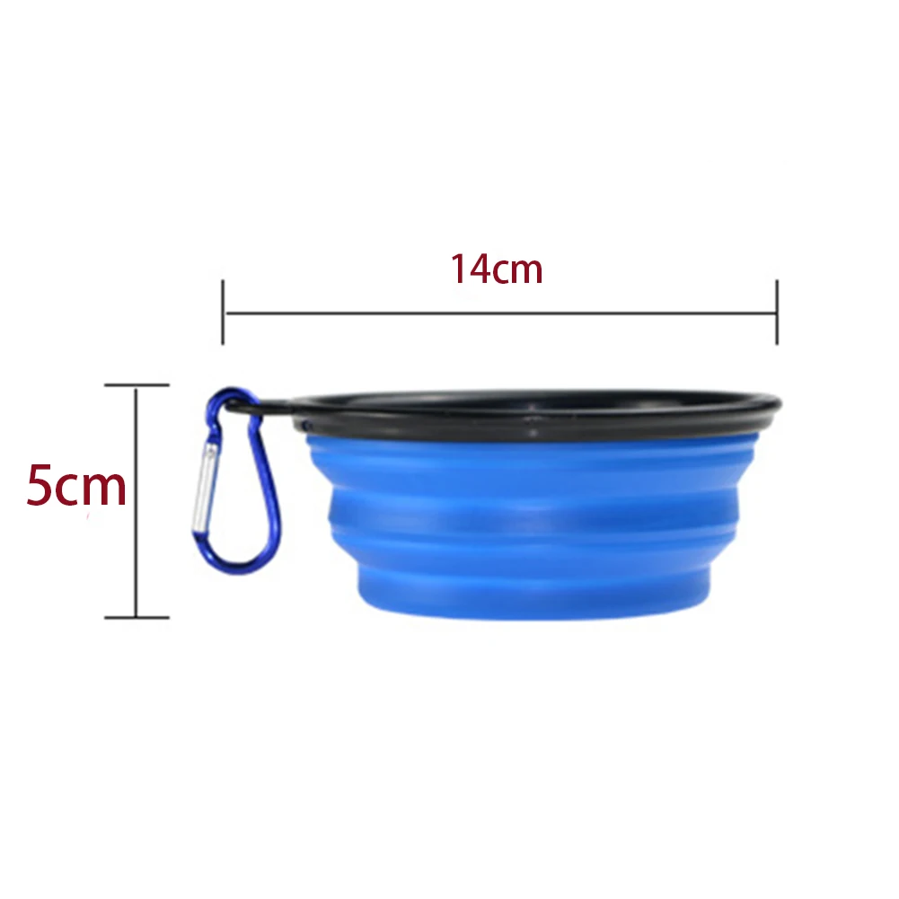 1PC Pet Soft Dog Bowl Folding Silicone Travel For Portable Collapsible Cat Food Water Dish Feeder | Дом и сад