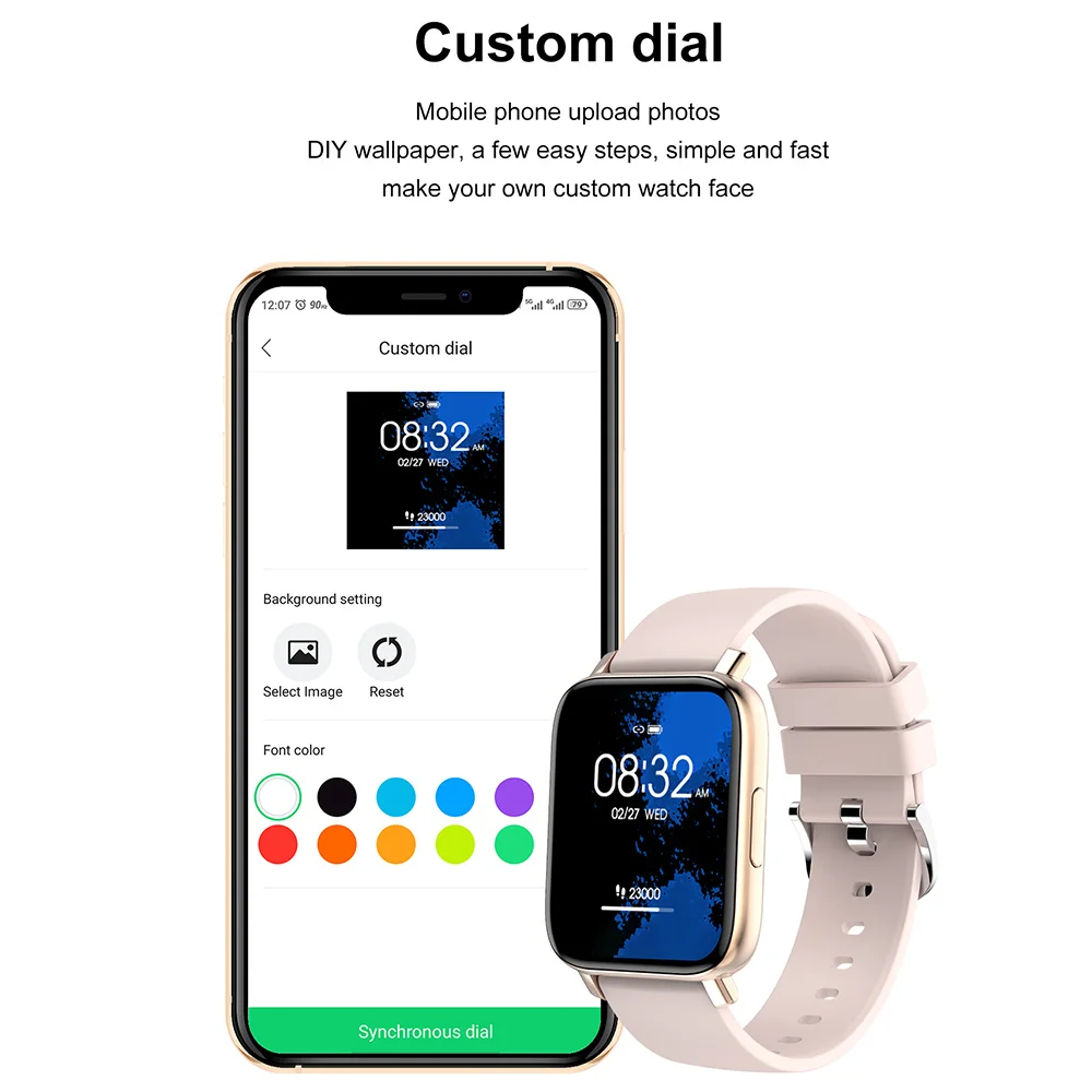 

2021 Smart Watch Men 1.69 Inch Full Touch Heart Rate Fitness Tracker Watches For Women Waterproof Sports Smartwatch Android IOS