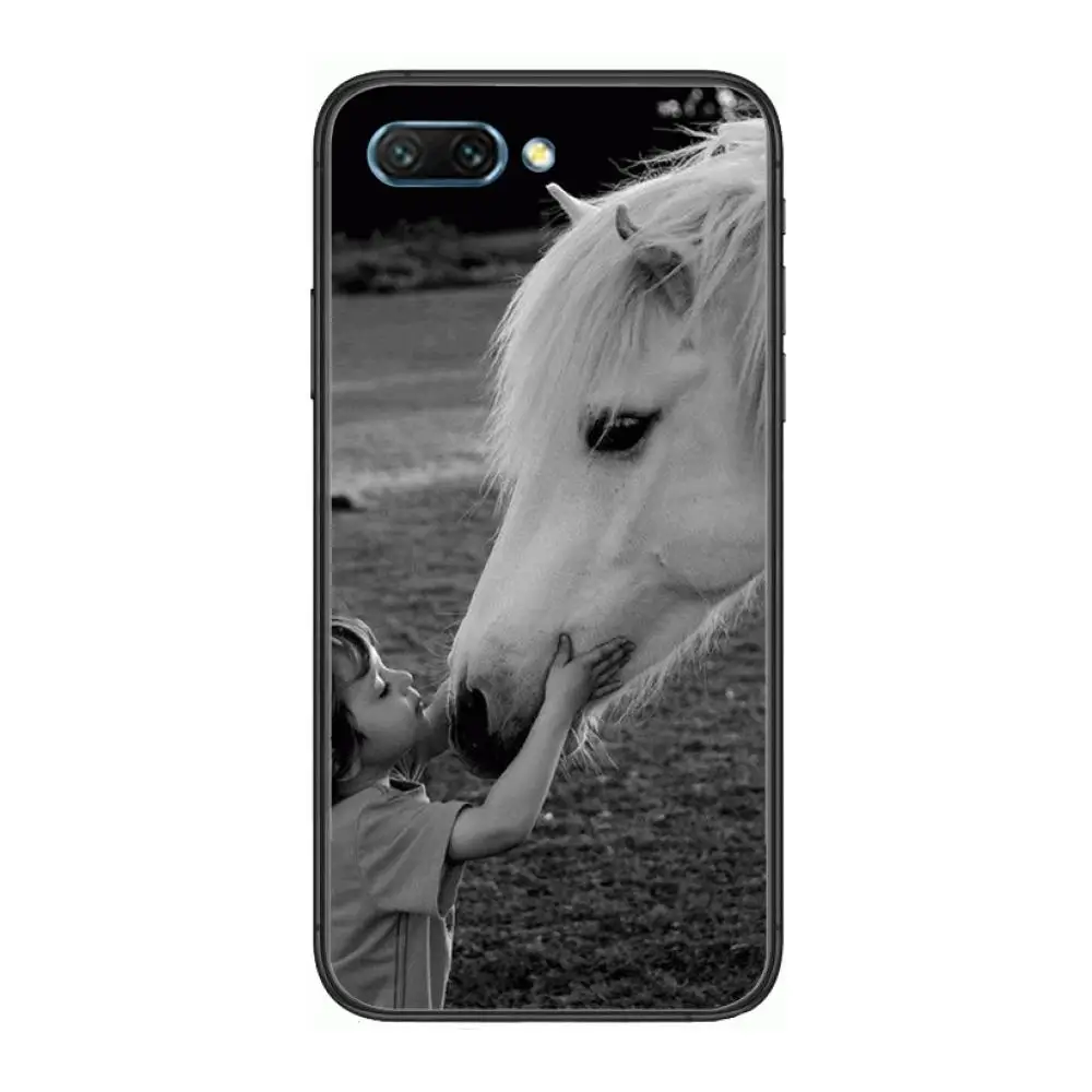 

Horse animal painting clear Phone Case For Huawei Honor 10 9 8 7 N Pro Lite A C RU Black Etui Coque Hoesjes comic fashion