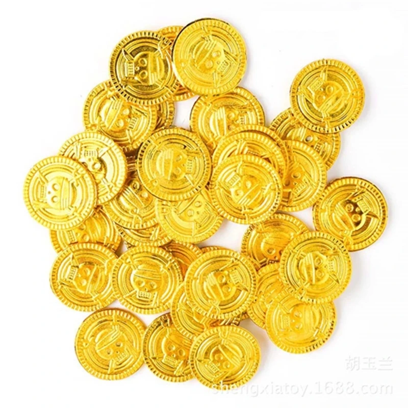 50 шт. пиратский сокровище Пластик монета реквизит Bitcoin для Хэллоуин косплей