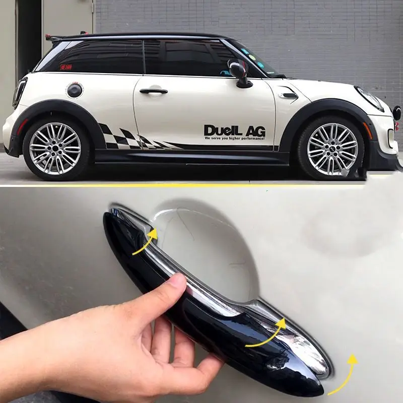 Чехол на дверные ручки для BMW MINI Cooper S JCW 2014 on F56 F57 глянцевый черный 2 шт. | Автомобили