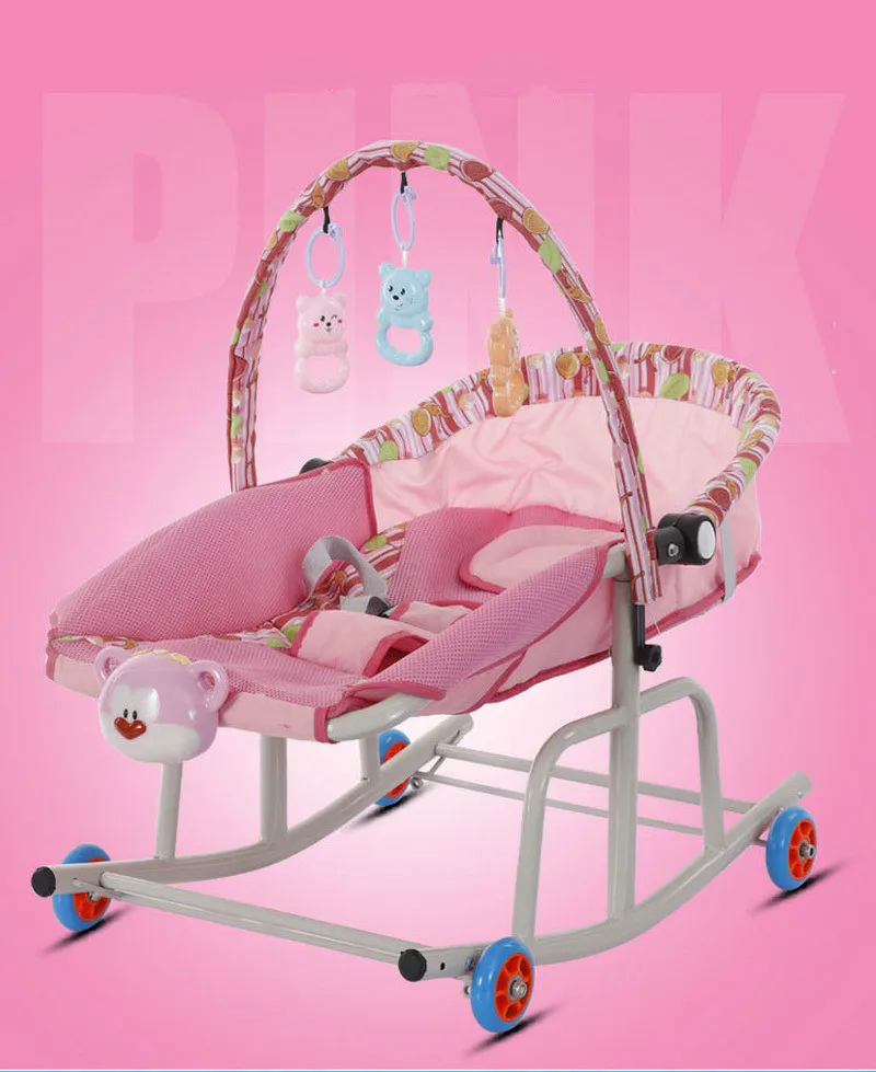 Детское музыкальное кресло качалка детское игрушечное качающаяся люлька