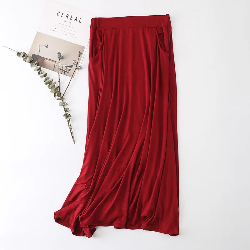 Женская Асимметричная длинная юбка Sanishroly из модала с высокой эластичной талией