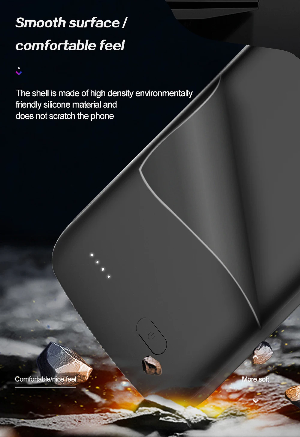 Для iPhone 11 Pro MAX чехол для зарядного устройства портативный внешний аккумулятор мягкий силиконовый внешний аккумулятор чехол для зарядки для iPhone 11