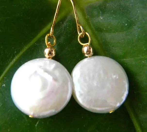 

Серьги-подвески с пресноводным жемчугом, 14 мм