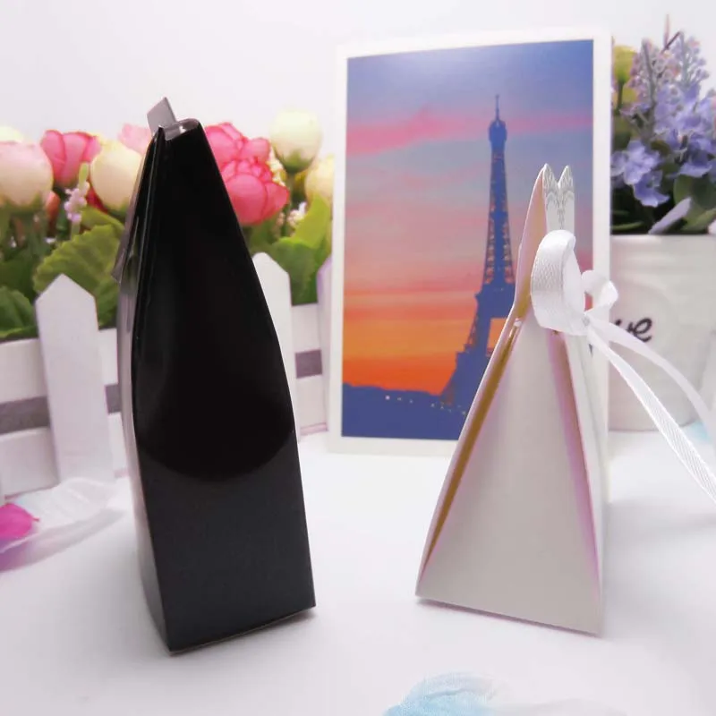 100 шт. платье смокинг хит продаж Свадебная вечеринка коробка для конфет с лентой