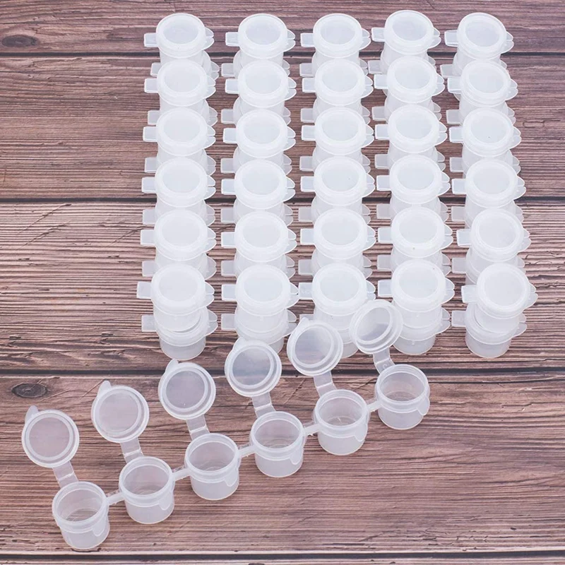 

20 Strips 120 Pots 5Ml 6 Cups Mini Empty Paint Pot Pod Strips Paint Strips Arts and Crafts Plastic Storage Containers