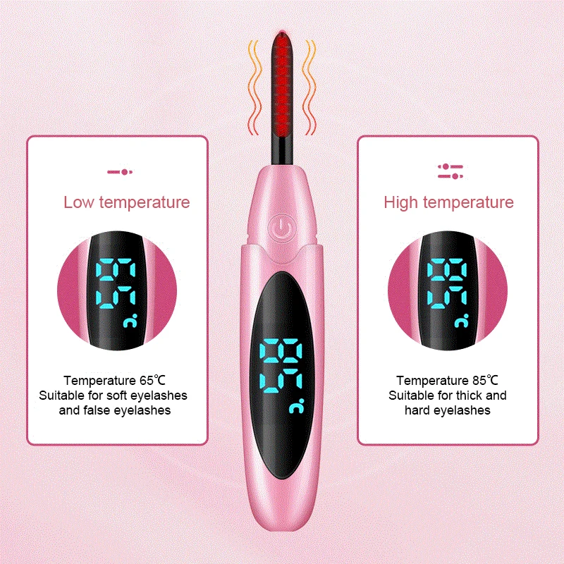 

Electric Heated Eyelash Curler Digital Display Eyelash Perm Tool USB Rechargeable Mini Adjusted Automatic Eyelashes Makeup Tools