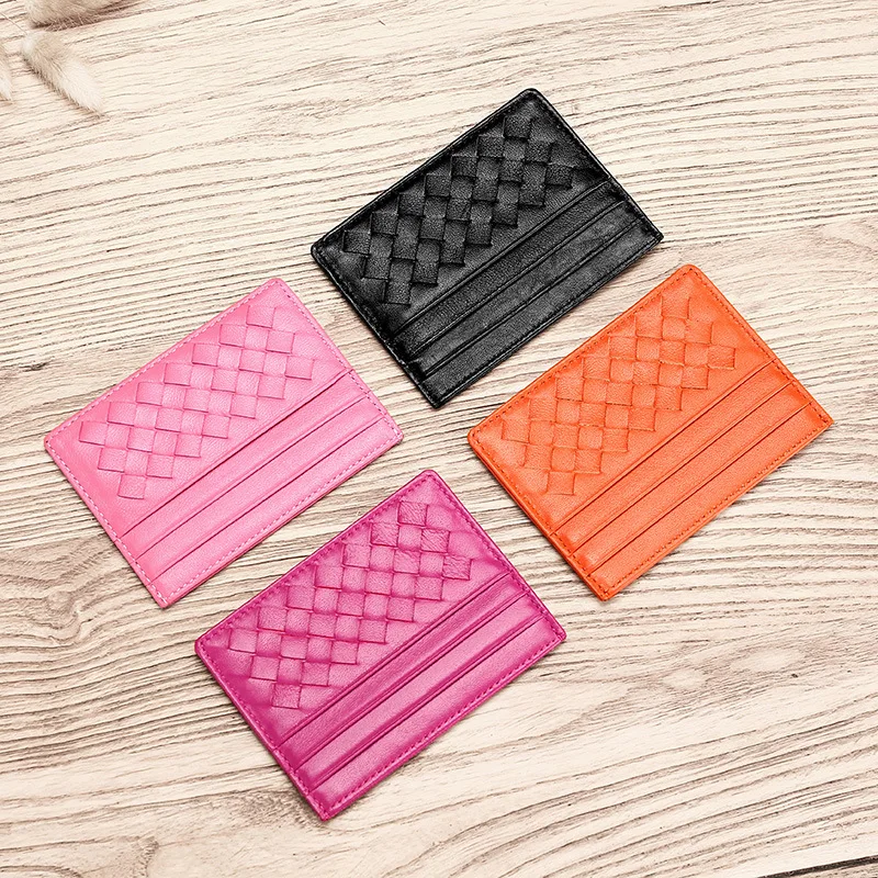 

Wallet Fashion Credit Sheepskin Men Leather Light Card Holder Women Multifunction Passport Business Purse Bank Bag Card Case