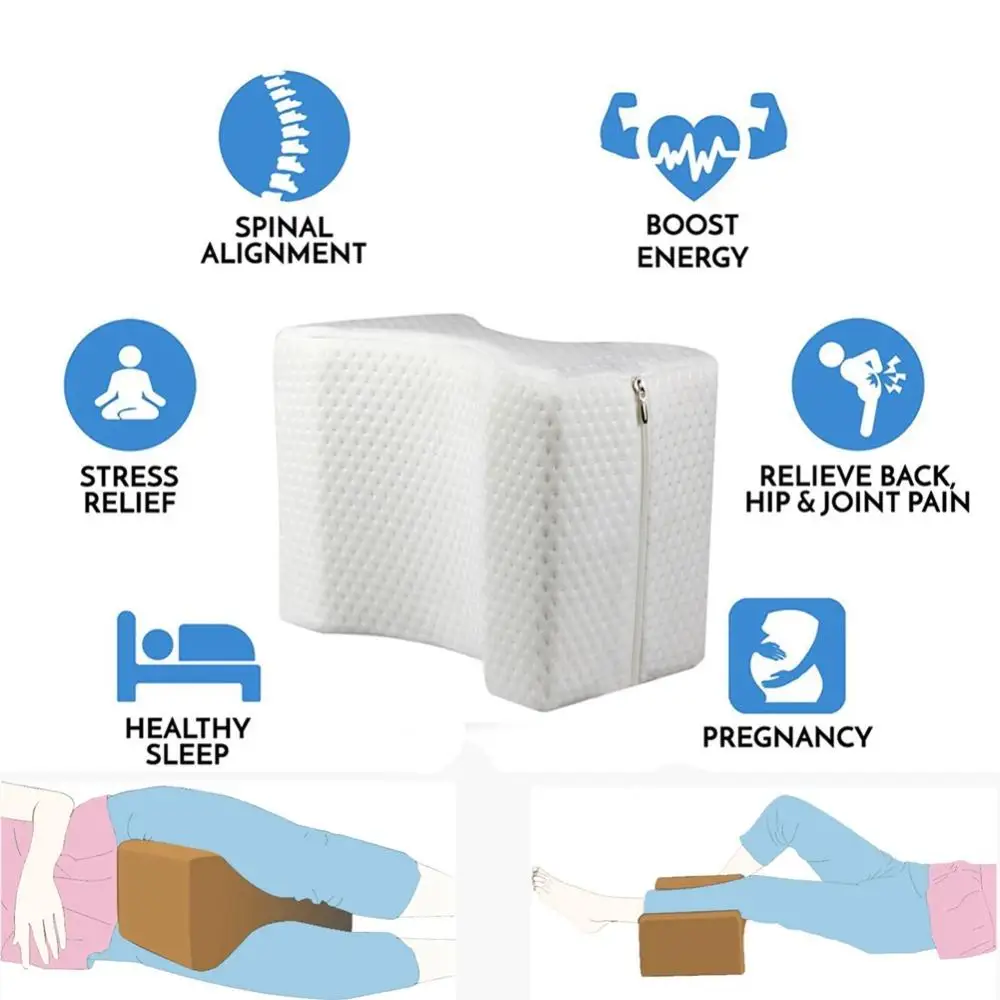 47 Memory Foam Knee Pillow for Sleeping Between the Legs Cushion Side Sleepers Align Spine Pregnancy Body Pillows | Дом и сад