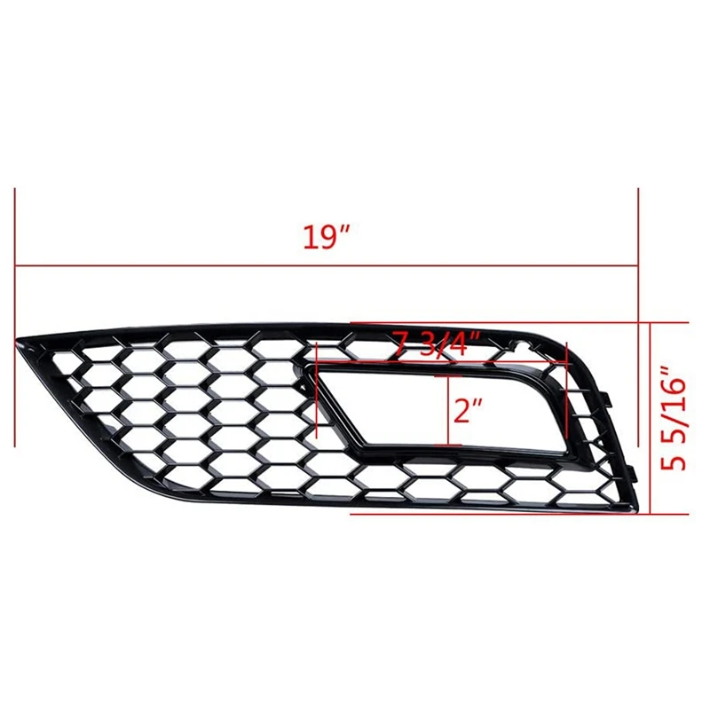 

Car Style Front Bumper Lower Grille Fog Light Grill Compatible for - A4LB9 RS4 2013-2016