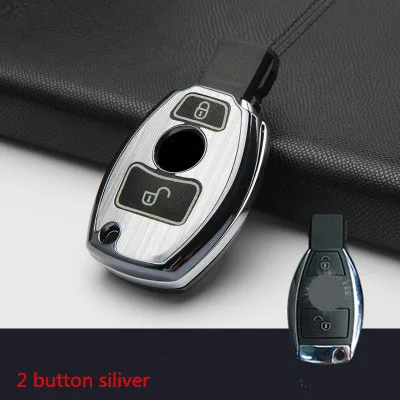 Для Benz натуральная кожа 2 & 3 Кнопка смарт ключ для автомобиля чехол Mercedes