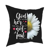 god is within her she will not fail chrysanthemum pillow case home decor cushion cover throw pillows for living room sofa seat