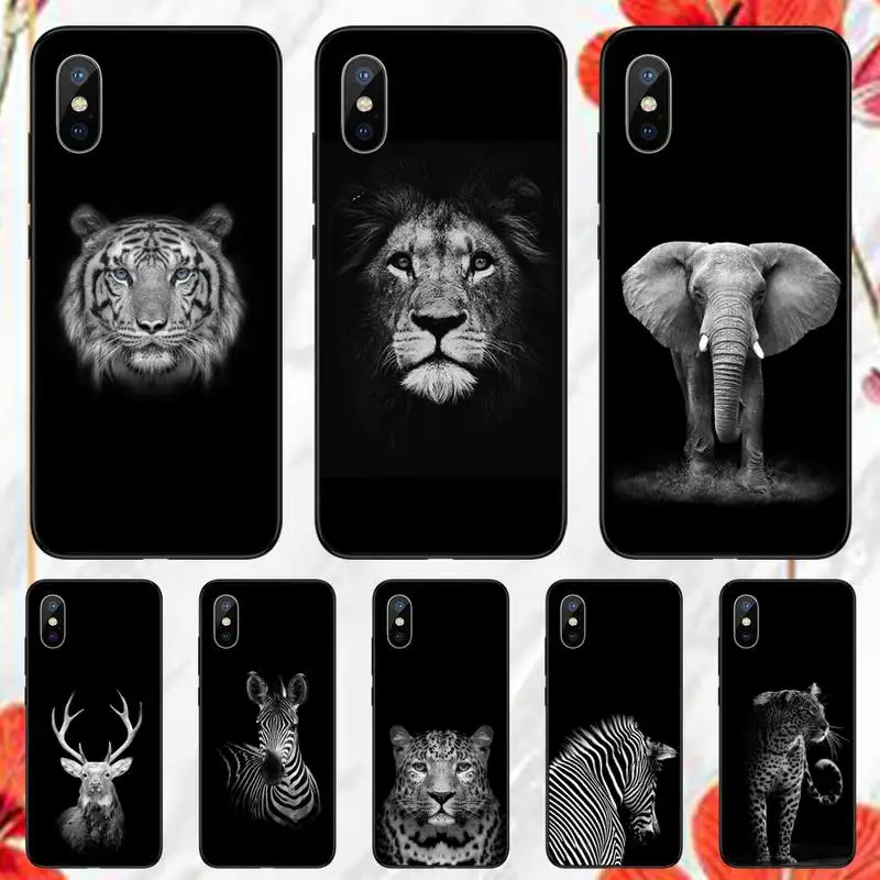 Животного слона тигра льва Чехол для мобильного телефона iPhone 11 12 Ipad мини iPad pro XS MAX