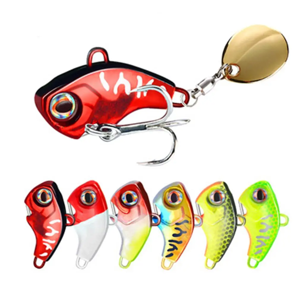 

9g 13g 16g 22g Spoon Metal Sequin Rotate Spinner Tackle Metal Fishing Bait Wobblers Crankbaits VIB Lure Treble Hook