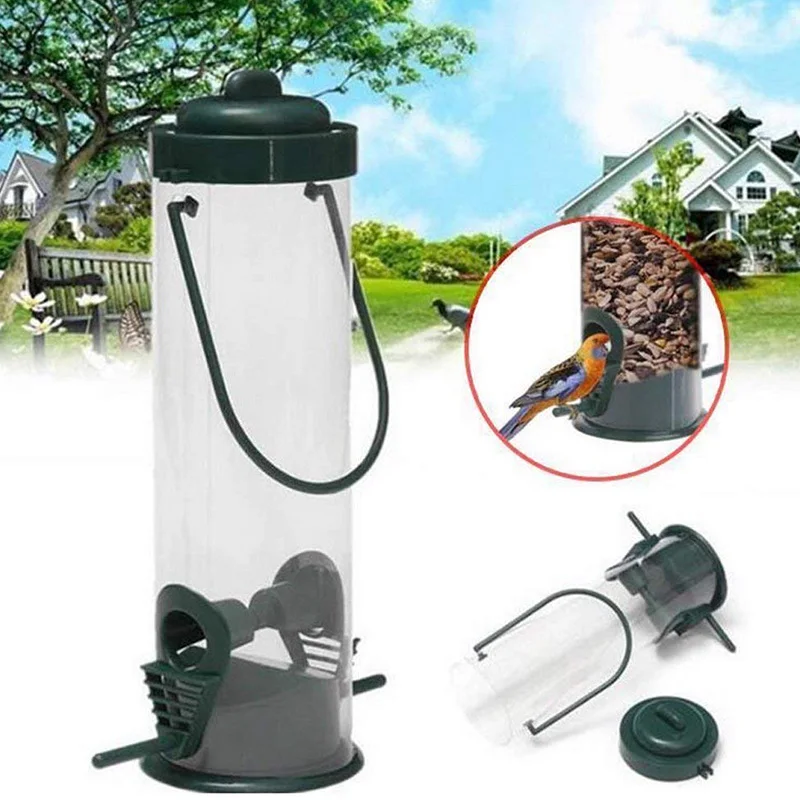 Tube Bird Feeder Outdoor Hanging With Handle Durable And Disassembles For Garden Yard Tree (2 Pack) | Дом и сад