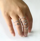 Кольцо женское из серебра 925 пробы, разные геометрические формы, 6, 7, 8