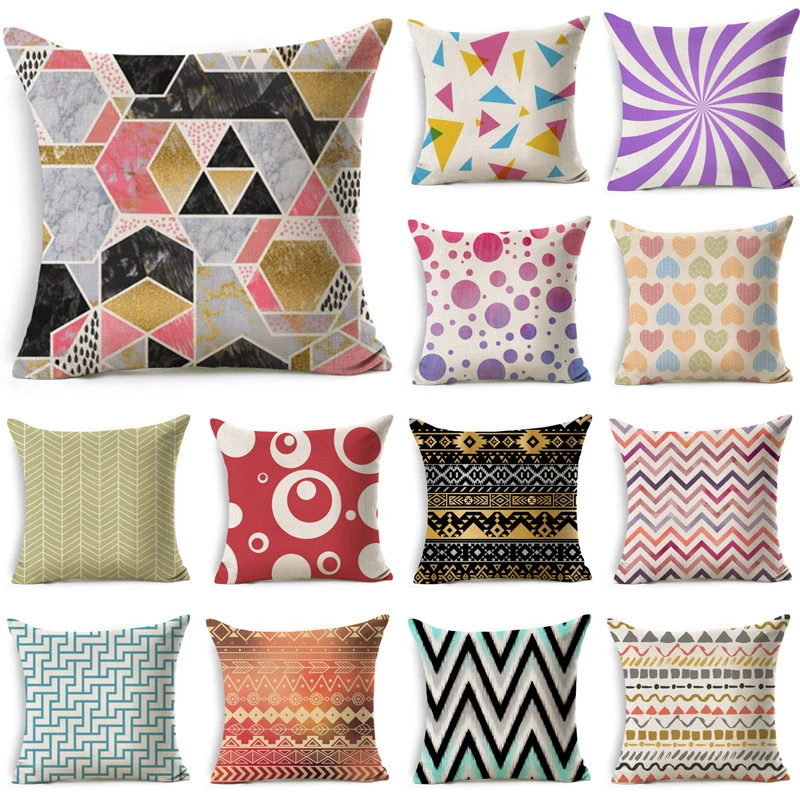 Геометрические Радуга шаблон хлопок льняная Подушка покрытие автомобиля на