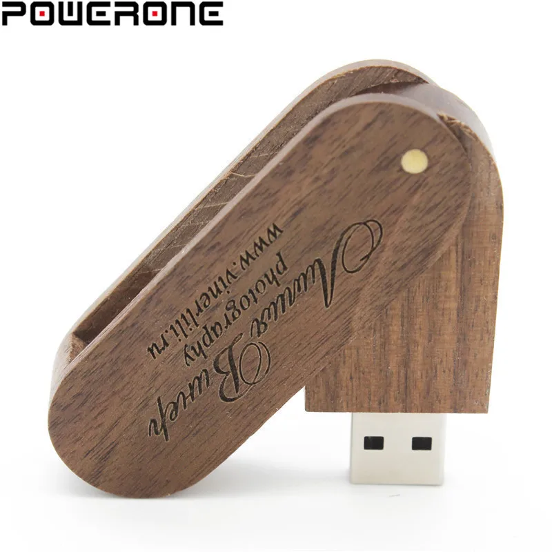 POWERONE Бесплатный флэш накопитель в деревянном корпусе с логотипом на заказ USB флеш