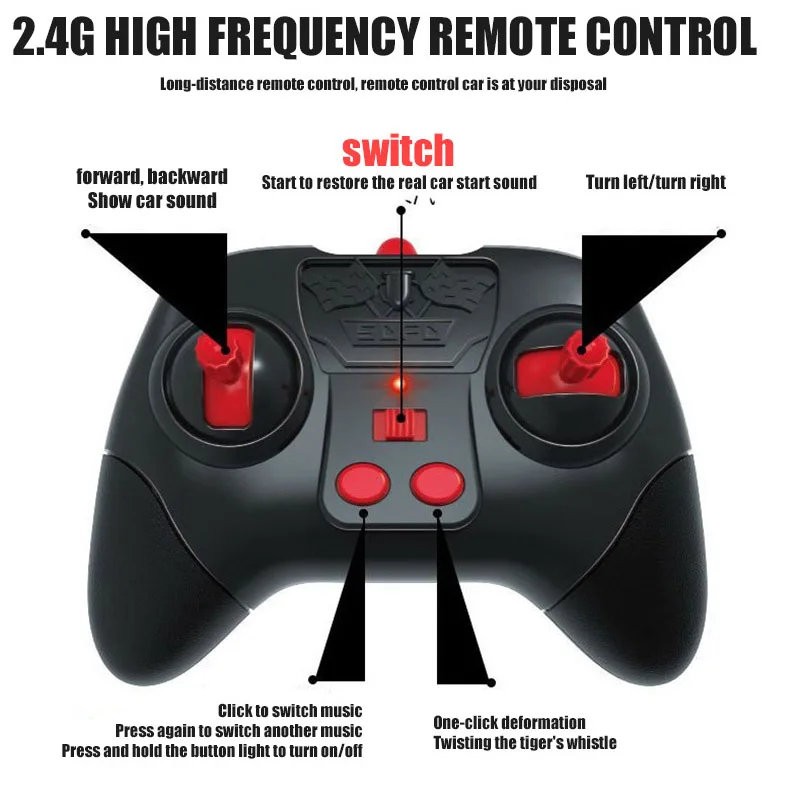 

7.4V 1200mAh Twisting Car Gesture Sensing Stunt Remote Control Car Twisting Car Deformation Climbing Off-Road Vehicle