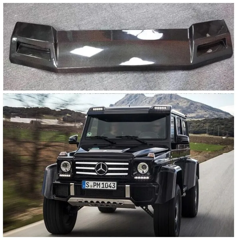 

High quality Carbon Fiber Rear Trunk Wings Roof Spoiler with LED Light For Mercedes-Benz G class W463 G500 G55 G63 G65 2009-2018