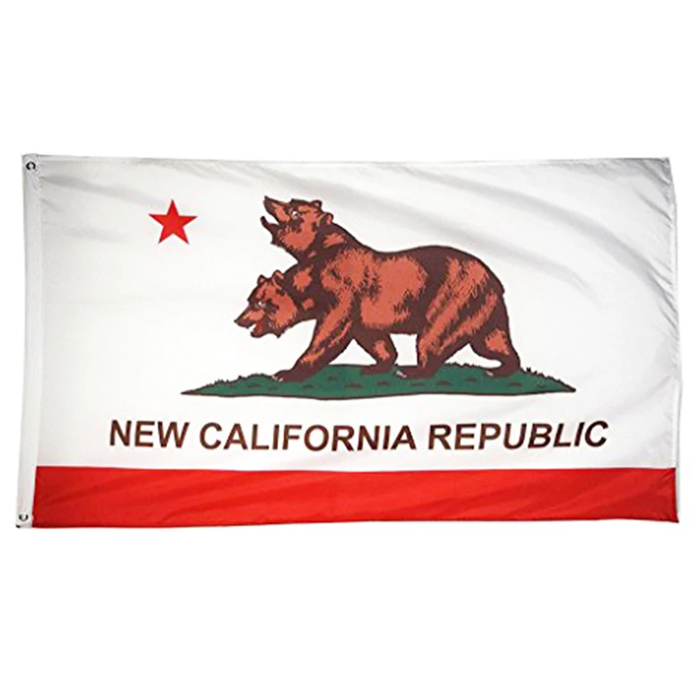 

Tinuos New California Republik Bendera 3x5FT Banner 100D 150X90CM Polyester Kuningan Grommet Kustom Bendera
