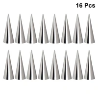 16pcs stainless steel pastry cream horn molds conical tube cone pastry roll horn mould kitchen baking coil tool small size