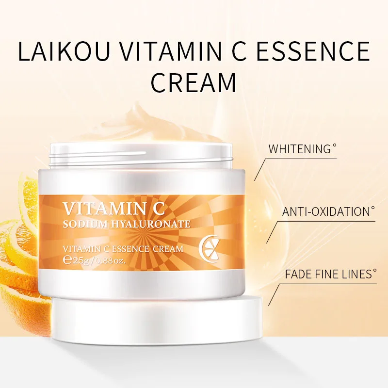

Vitamin C Whitening Face Cream Remove Wrinkles Brighten Anti Oxidation Fade Fine Lines Shrink Pores Anti Aging Skin Care Serum