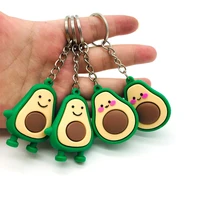 cartoon avocado key chain for women silicone fruit bag charm keyholder car keyring party couple gifts trendy jewelry accessories