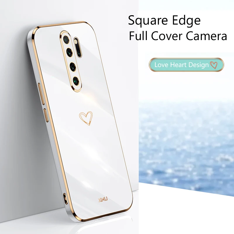 mirror love heart square plating phone case for xiaomi redmi note 10 9 7 8 pro max 10s 9s redmi 9 9a 9t 9c 10 note10 note8 cover free global shipping