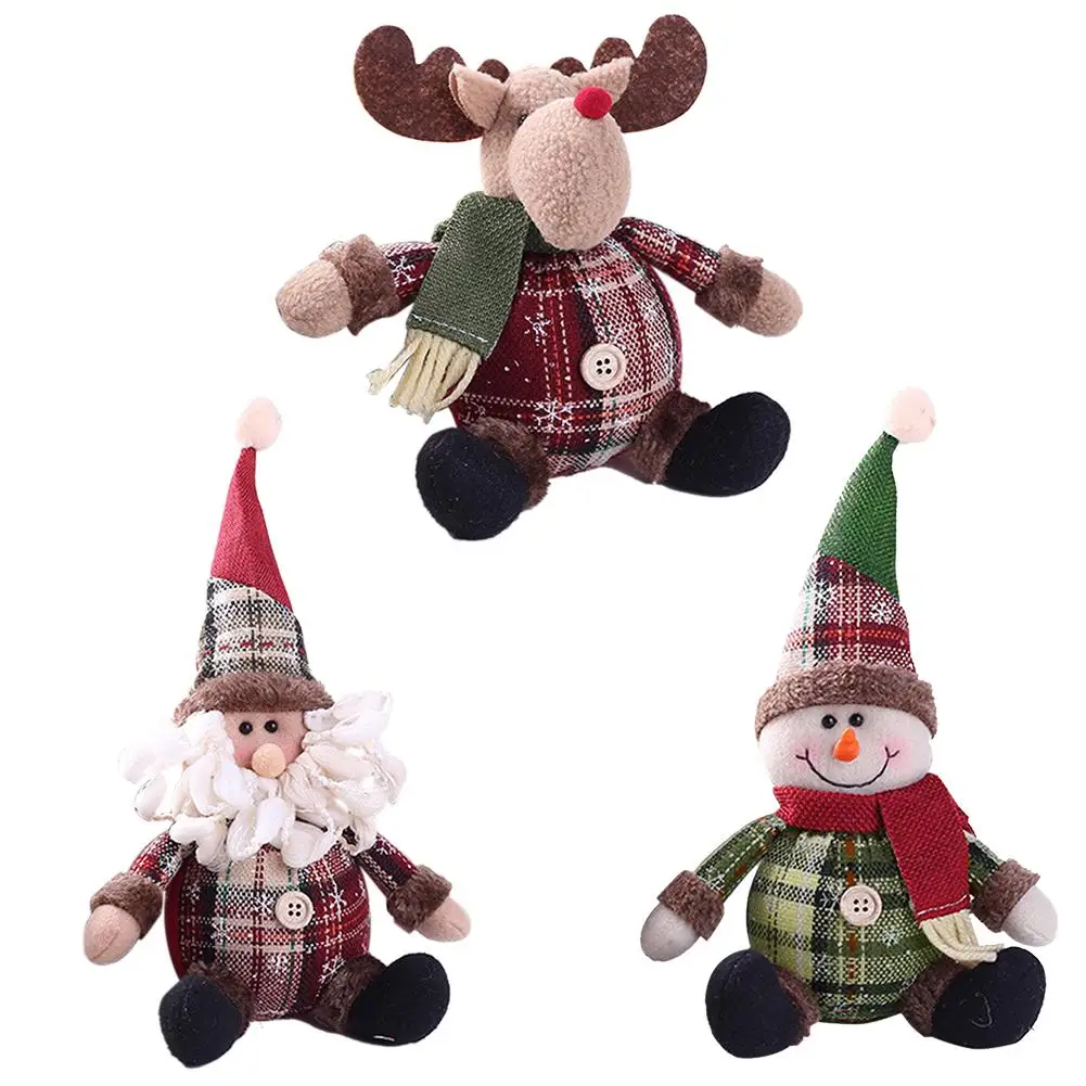 

Cute Santa Snowman Deer Shaped Doll Christmas Decoration Gift Doll Christmas Tree Hanging Ornament 2020 New Year Xmas Home Decor