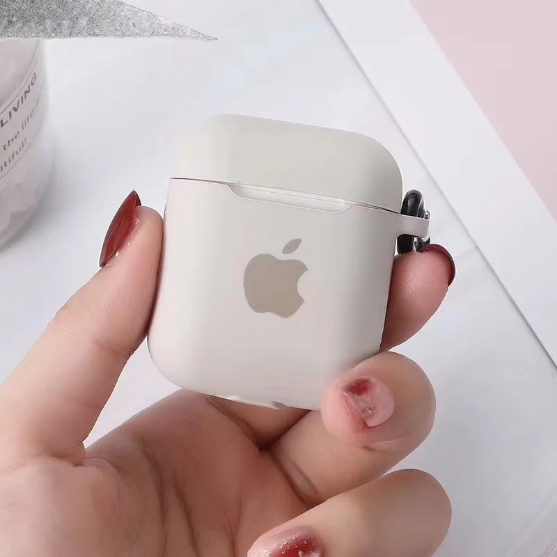 Для Apple AirPods 1 2 Аксессуары для наушников Мягкий чехол милый логотип беспроводной