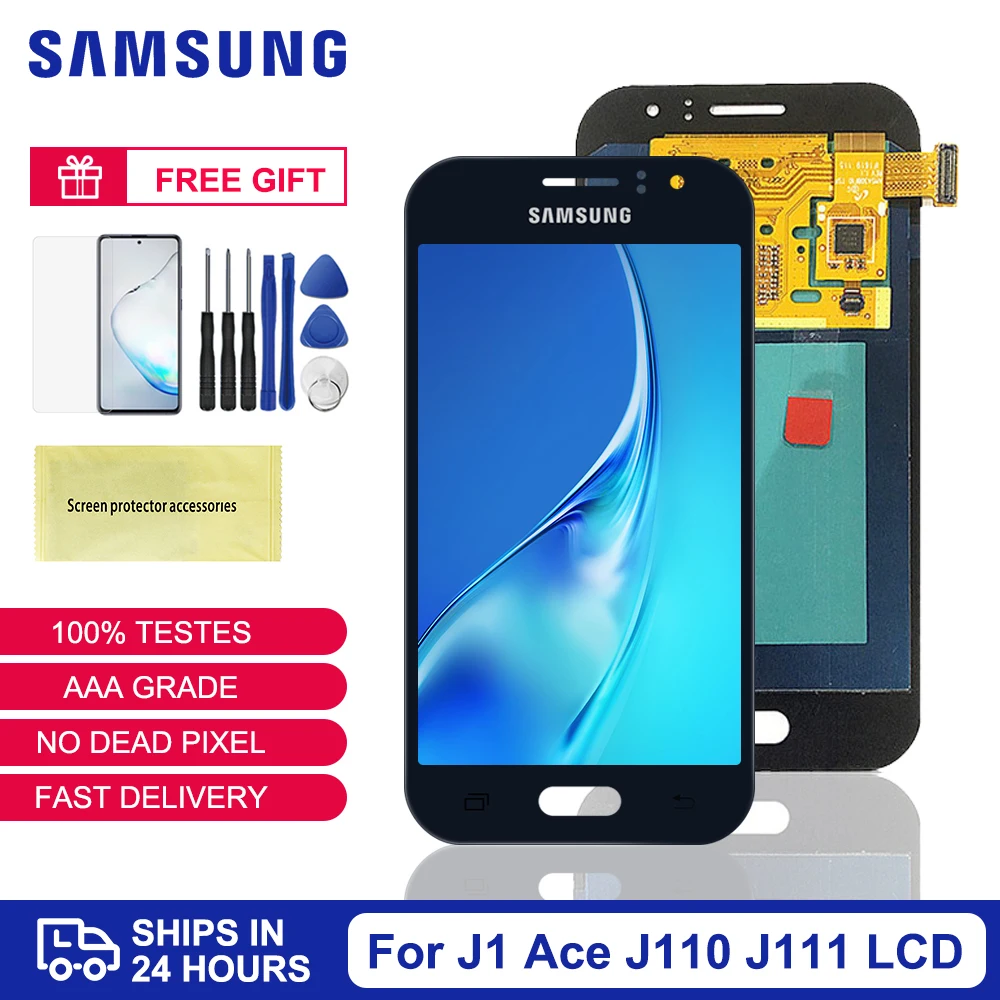 100% протестированный для Samsung Galaxy J1 Ace ЖК дисплей J110 J111 J111F J111M J110FN дигитайзер сенсор