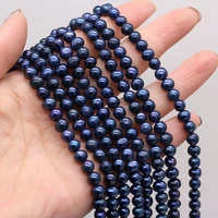 natural black pearl beads loose round spacer bead for women jewelry making diy trendy necklace bracelet accessories
