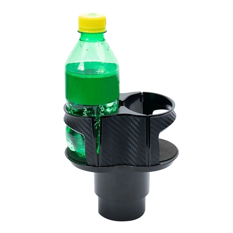 

Universal Black Carbon Fiber Car Center Console Drink Holder Water Cup Holder for Car SUV Truck Pickup Accessories