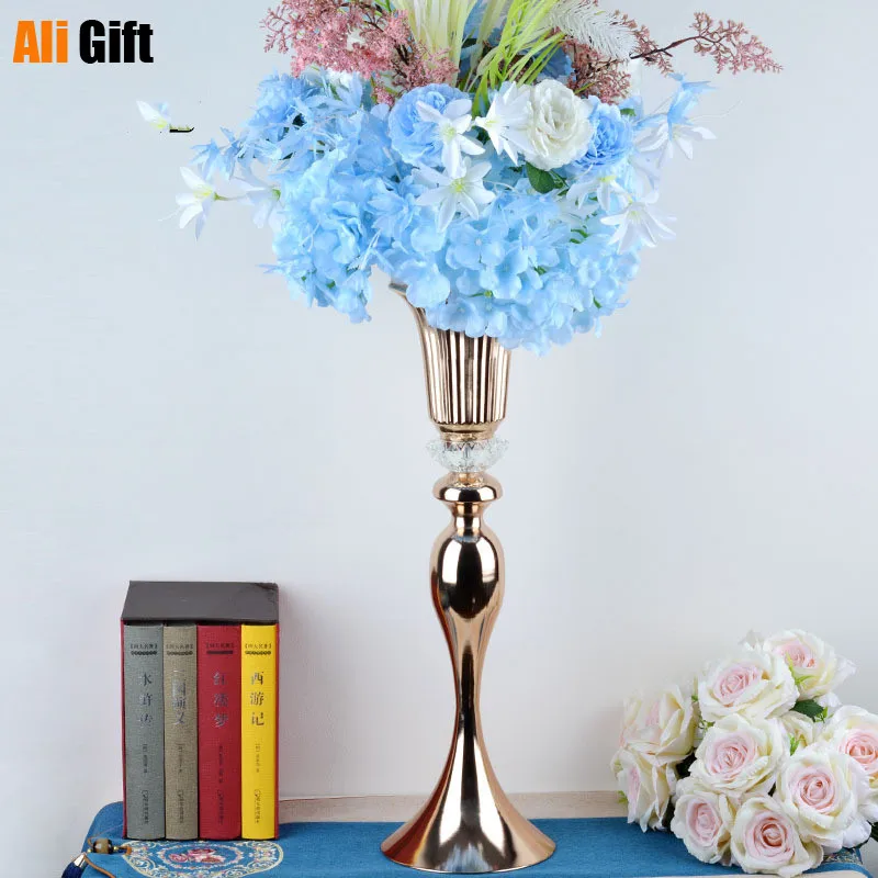 Metal Candle Holders Flowers Vase Candlestick Road Lead Candelabra Centerpieces Wedding Porps Christmas Decoration | Дом и сад
