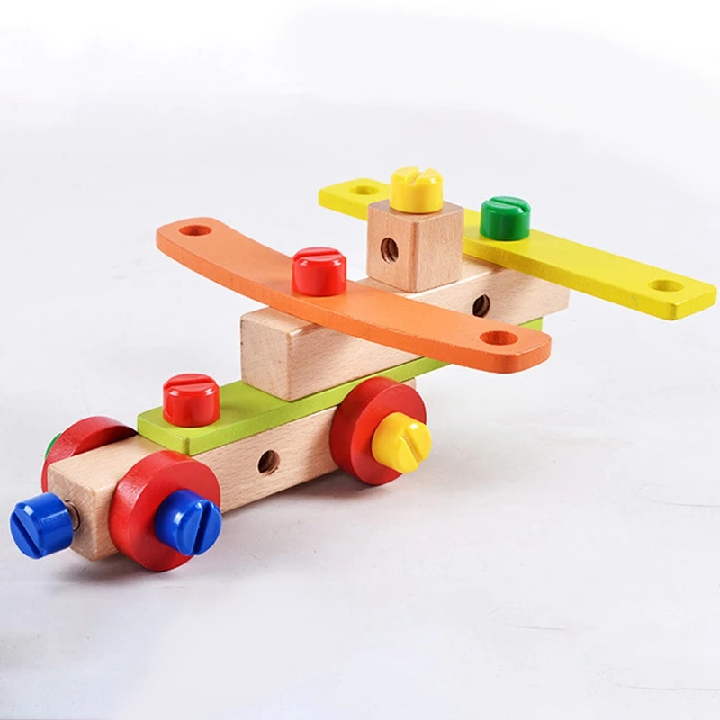 

Wooden Kids Multi-Function Spelling Inserts Disassembly Chair Variety Nut Combination Tool Assembling Educational Toys