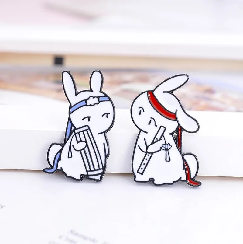 Pin Brooches Mo Dao Zu Shi Wei Wuxian Lan Wangji Badge Chen Qingling Brooch Grandmaster of Demonic Cultivation Rabbit Paper Men | Украшения